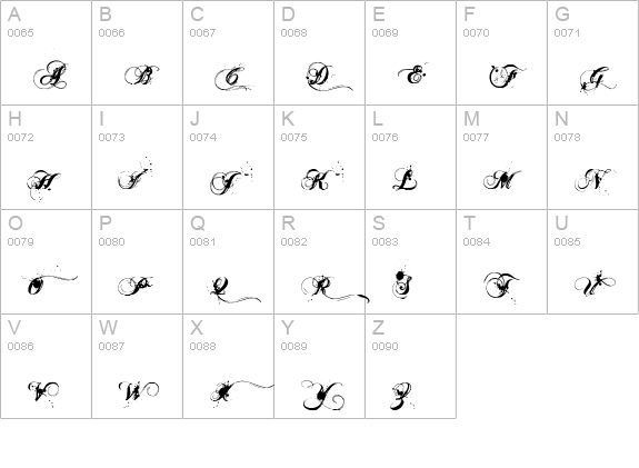Aenima uppercase A-Z preview