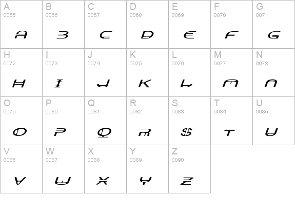 AeratorObliqueA uppercase A-Z preview