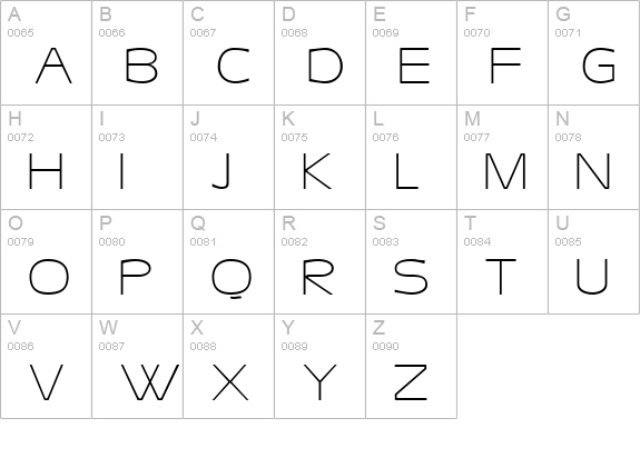 Aero Display SSi uppercase A-Z preview