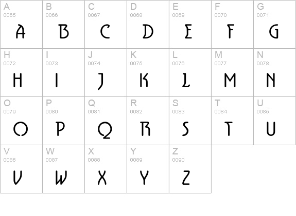 Aerolite uppercase A-Z preview