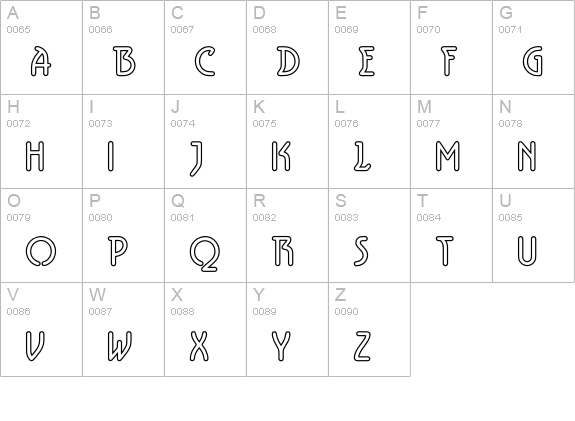 Aerolite Sky uppercase A-Z preview