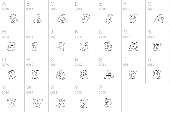 Aerosol uppercase A-Z preview