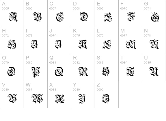 AeternaCapsSSK uppercase A-Z preview