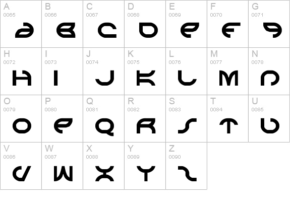 Aetherfox uppercase A-Z preview