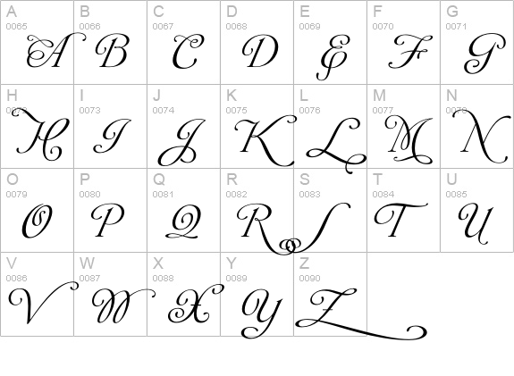 Affair uppercase A-Z preview
