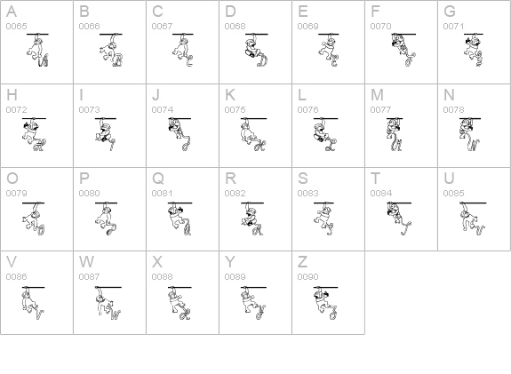 Affenschaukel uppercase A-Z preview