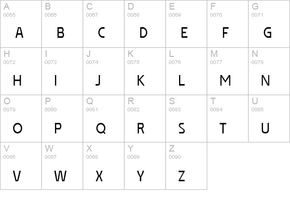 Affluent uppercase A-Z preview