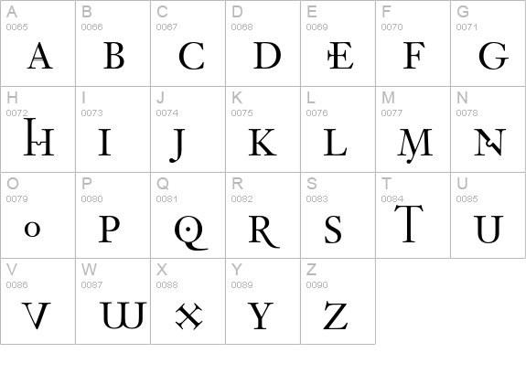 AFHadrian uppercase A-Z preview