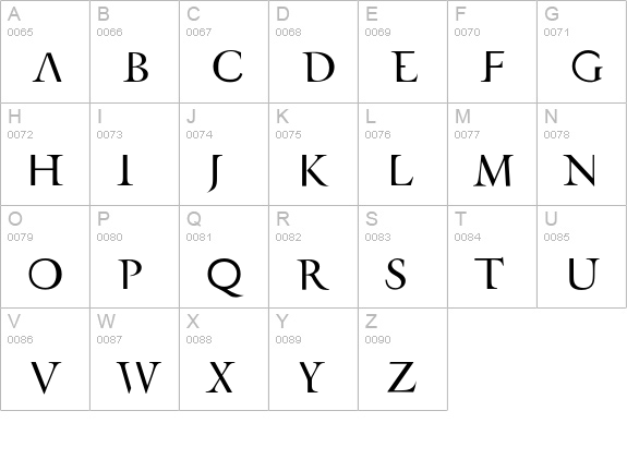 AFRetrospecta-Roman uppercase A-Z preview
