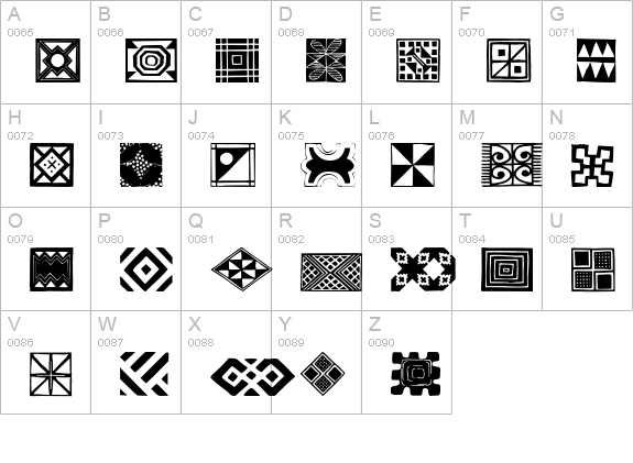 African Ornaments One uppercase A-Z preview