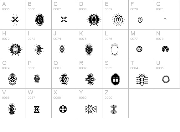AfroDisiac uppercase A-Z preview