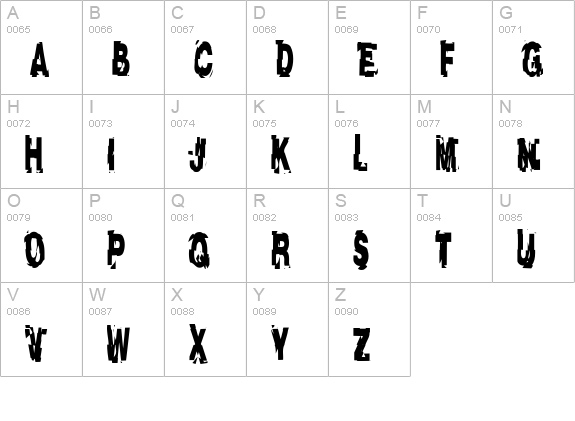 AfterShock uppercase A-Z preview