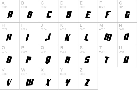 Aftershock Debris CondSolid Italic uppercase A-Z preview