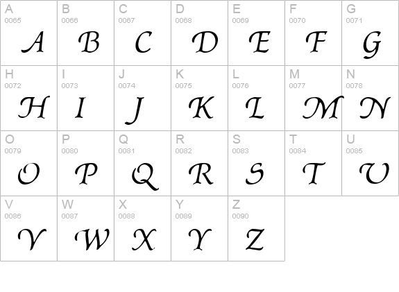 Afton uppercase A-Z preview