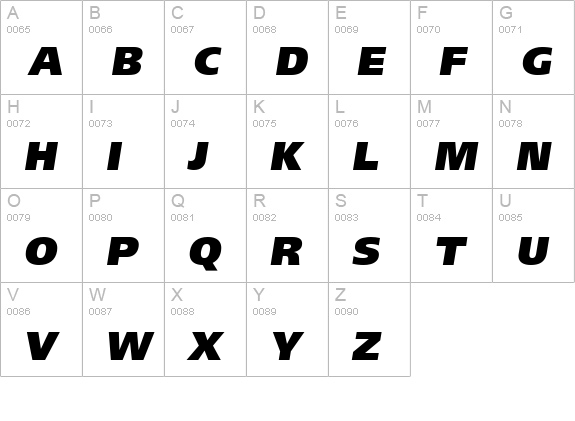 AG ForeignerULB Oblique Medium uppercase A-Z preview