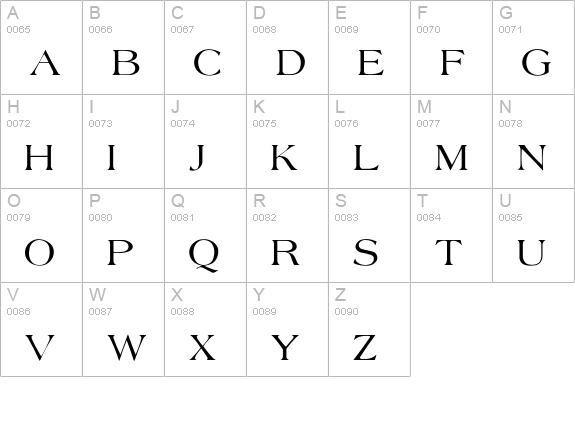 Agate-Normal uppercase A-Z preview