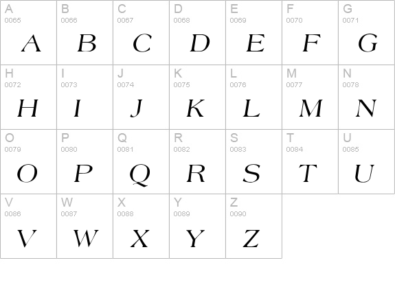 Agate-Normal-It uppercase A-Z preview