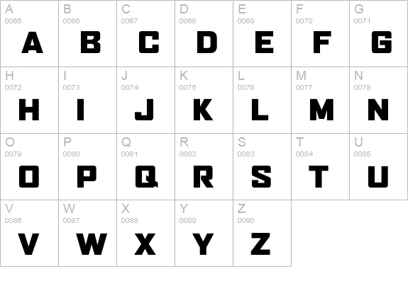 AgencyFB-BlackWide uppercase A-Z preview