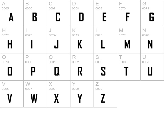 AgencyFB-Bold uppercase A-Z preview