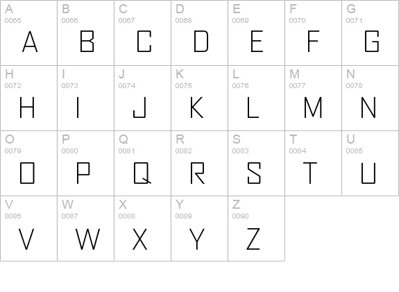 AgencyFB-LightWide uppercase A-Z preview