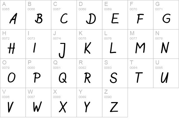 Agilo Handwriting uppercase A-Z preview