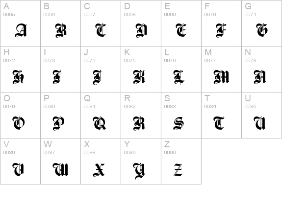 Agincourt Std Regular uppercase A-Z preview