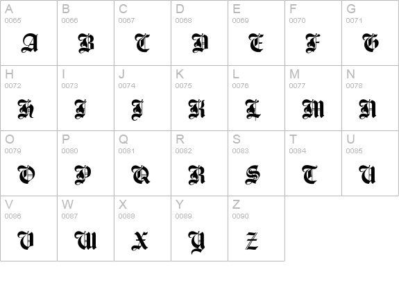 AgincourtPlain uppercase A-Z preview
