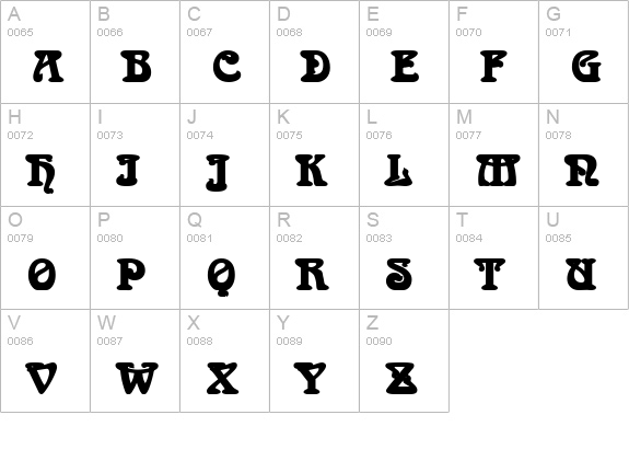 Aidan Bold uppercase A-Z preview