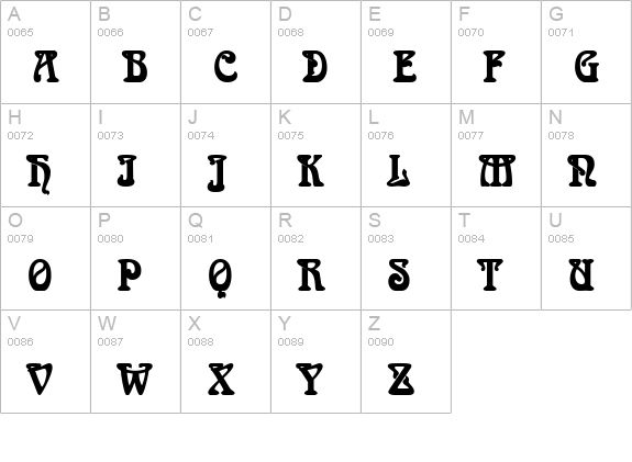Aidan Thin Bold uppercase A-Z preview