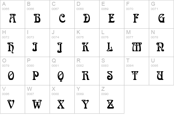 Aidan Thin Normal uppercase A-Z preview