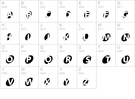 AidaOops uppercase A-Z preview
