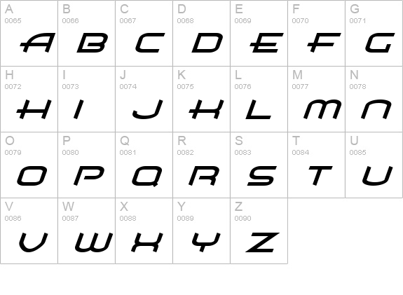 Air Flow BTN BoldOblique uppercase A-Z preview