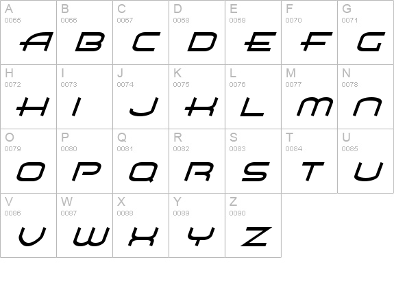 Air Flow BTN Oblique uppercase A-Z preview