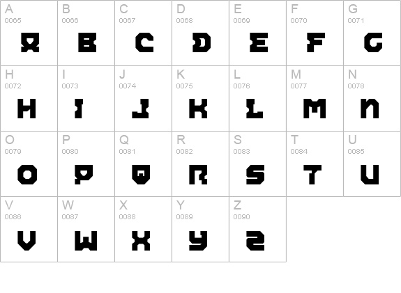 Airacobra uppercase A-Z preview