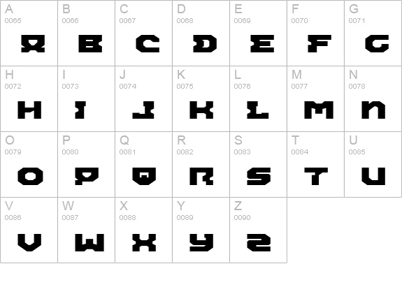 Airacobra Expanded uppercase A-Z preview