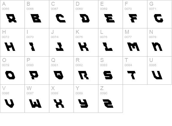 Airacobra Leftalic uppercase A-Z preview