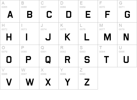 Airborne uppercase A-Z preview