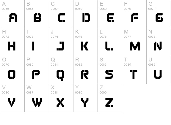Airbrake uppercase A-Z preview