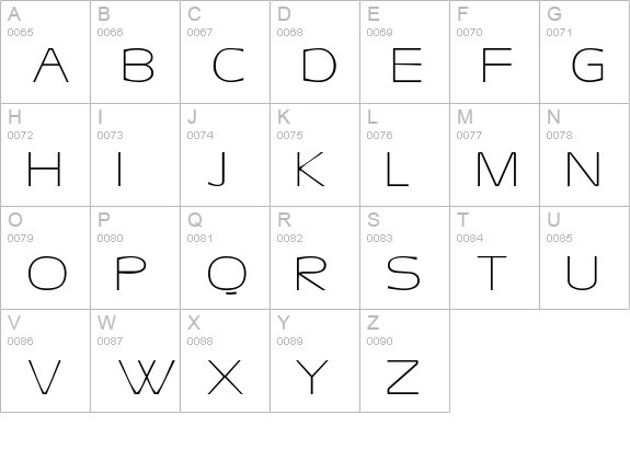 AireoDisplay uppercase A-Z preview