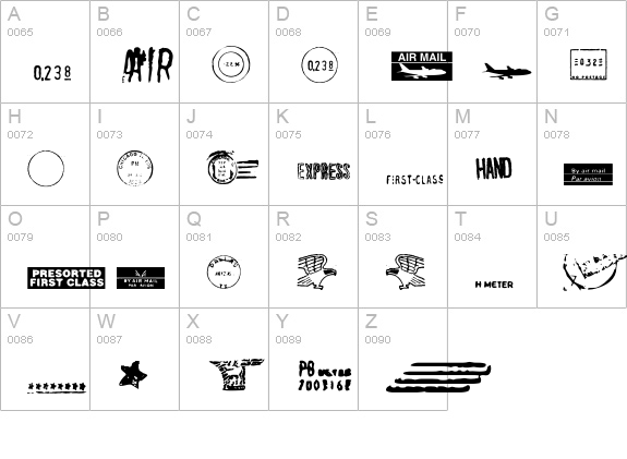 AirMail-Postage uppercase A-Z preview