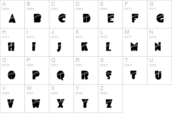 Airmole Stripe uppercase A-Z preview