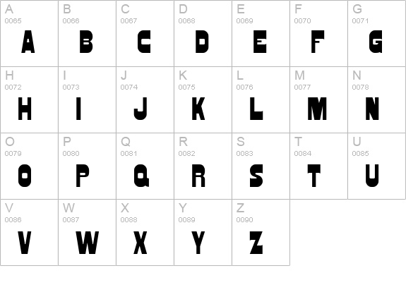 AIWood-BoxGothic uppercase A-Z preview