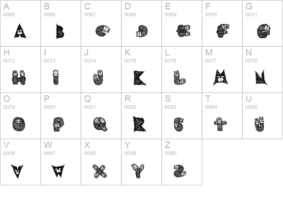 AIxDARBOTZCUMI uppercase A-Z preview