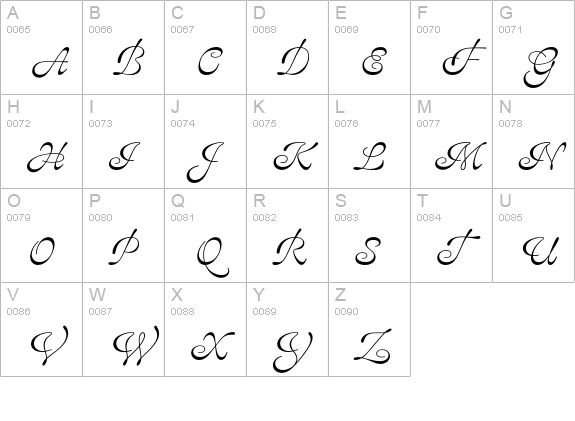 Aja R uppercase A-Z preview