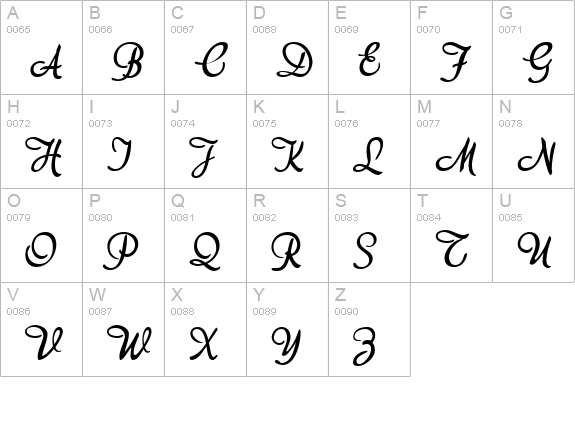 akaDora uppercase A-Z preview