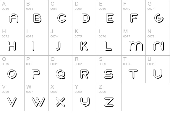 Akaju Outline uppercase A-Z preview