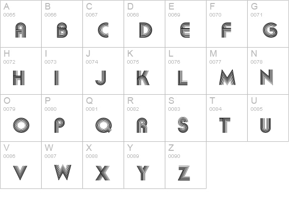 AkiLines uppercase A-Z preview