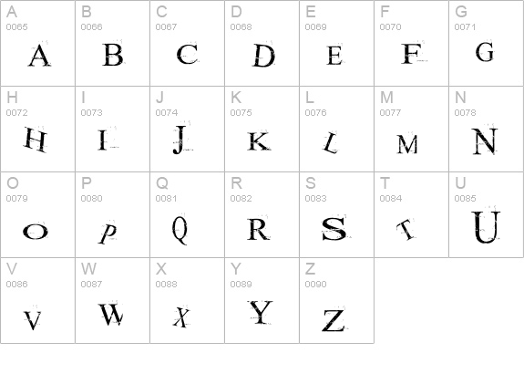 akoom uppercase A-Z preview