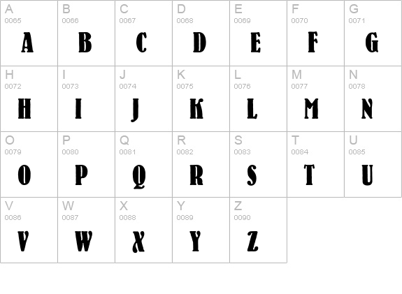 AkronBoldCondensed uppercase A-Z preview