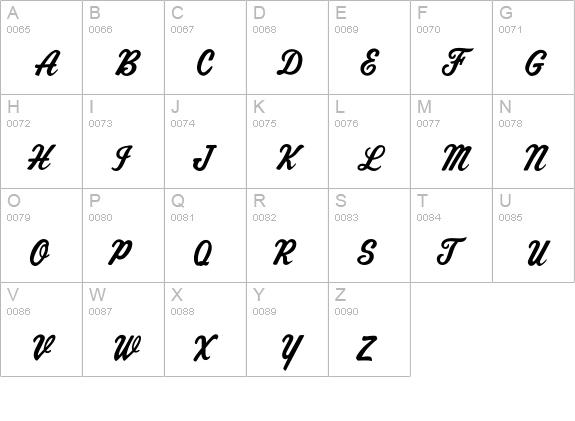 Aktuelle uppercase A-Z preview